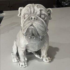 Elegant White Bulldog Figurine